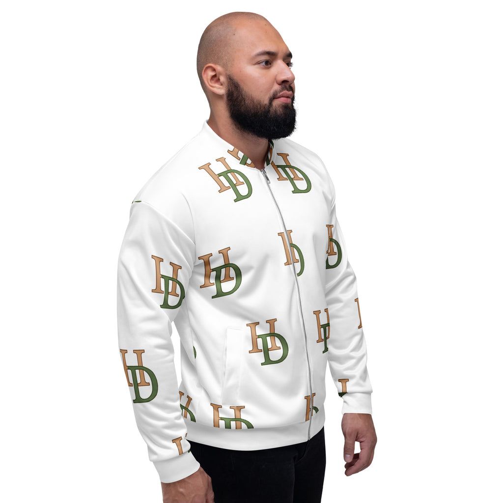 HempDash HempDash “ON THE GO” Unisex Bomber Jacket detail - premium hemp wellness apparel from Texas