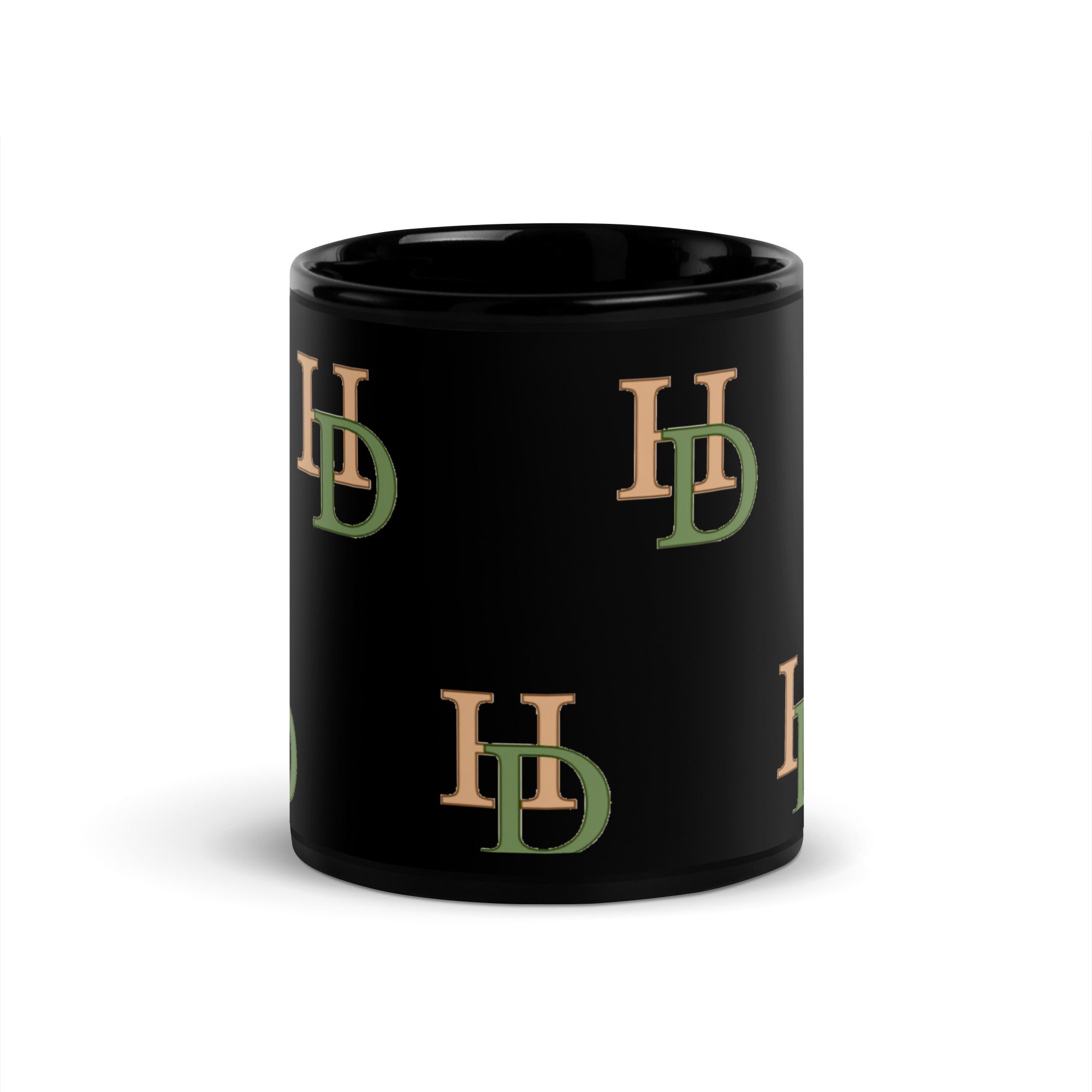 HempDash Hempdash Black Glossy Mug side view - eco-friendly sustainable drinkware