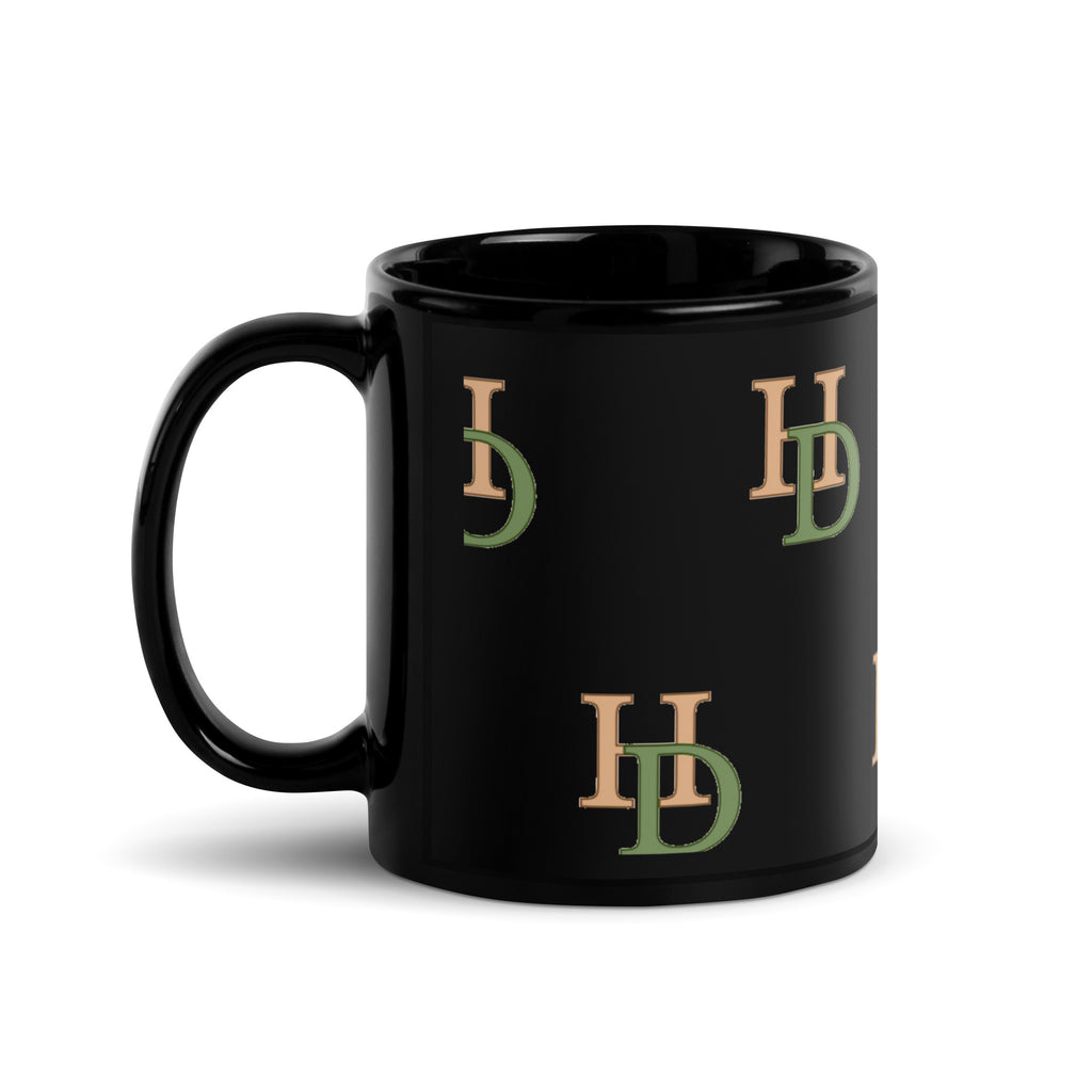HempDash Hempdash Black Glossy Mug back view - eco-friendly sustainable drinkware