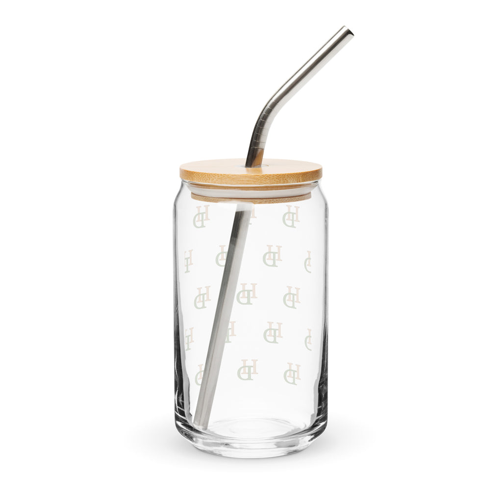 HempDash HempDash “TRANSPARENT” Can-shaped glass back view - eco-friendly sustainable drinkware