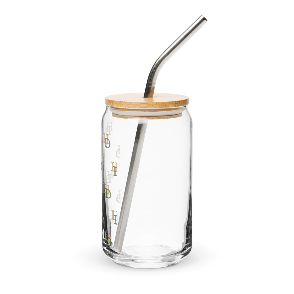HempDash HempDash “TRANSPARENT” Can-shaped glass side view - eco-friendly sustainable drinkware