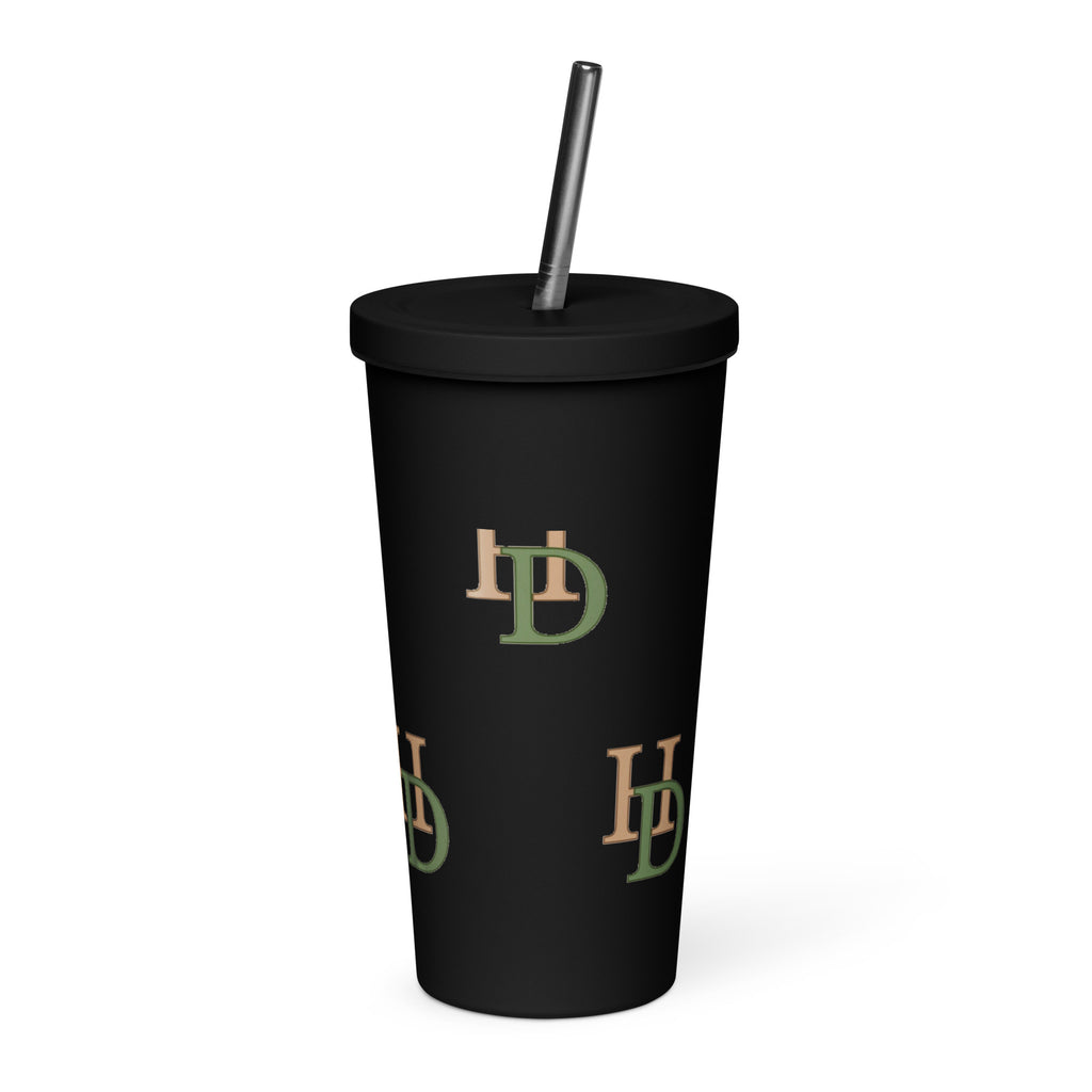 HempDash HempDash “LIQUID” Insulated tumbler with a straw back view - eco-friendly sustainable drinkware