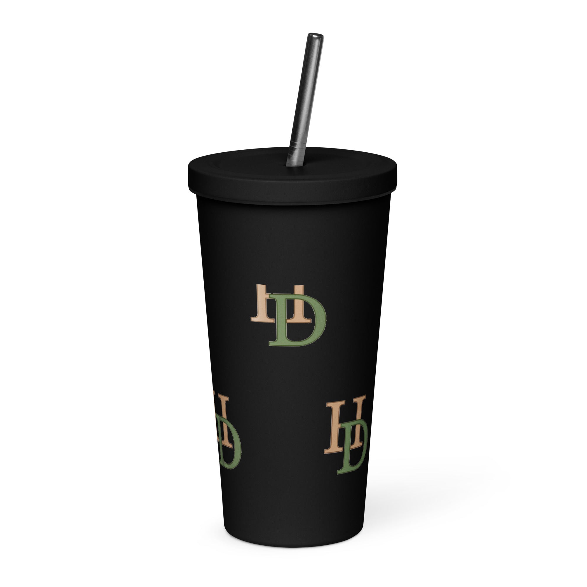 HempDash HempDash “LIQUID” Insulated tumbler with a straw back view - eco-friendly sustainable drinkware