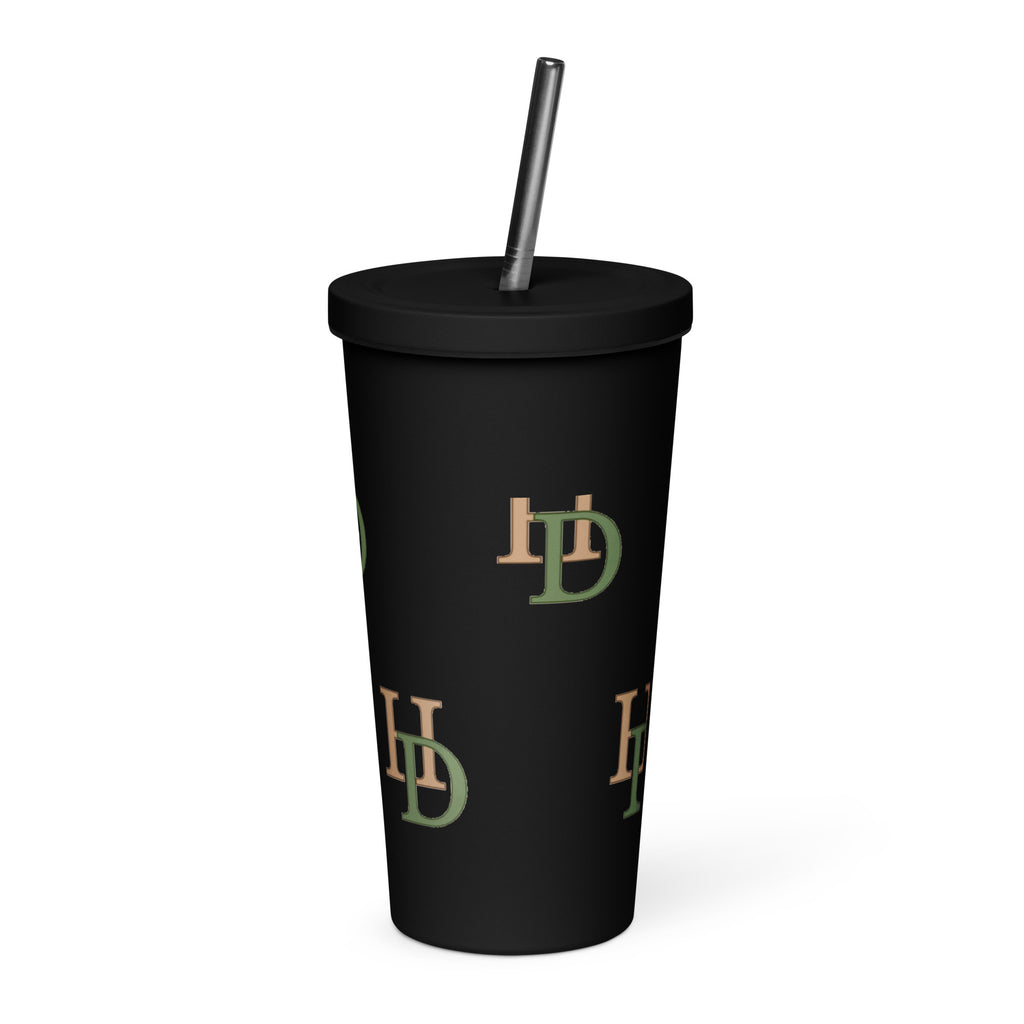 HempDash HempDash “LIQUID” Insulated tumbler with a straw side view - eco-friendly sustainable drinkware