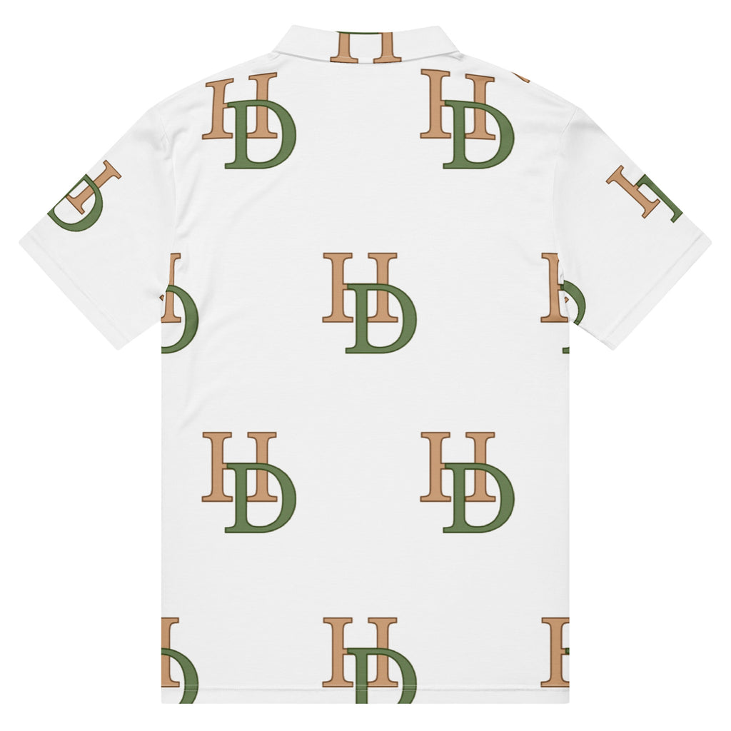 HempDash Hempdash “HD” Men’s slim fit polo back view - hemp wellness apparel