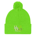HempDash Hempdash “GO GREEN” Pom-Pom Beanie - hemp lifestyle headwear with Texas branding and eco-friendly design