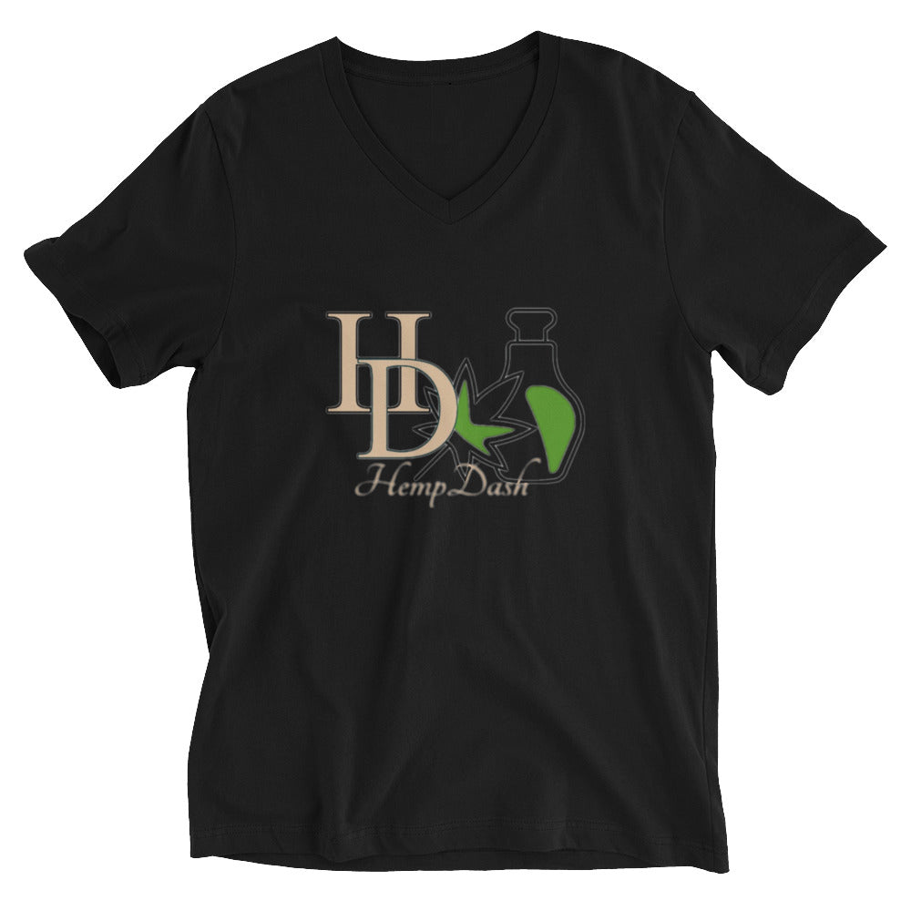 HempDash HempDash “CASUAL” Unisex Short Sleeve V-Neck T-Shirt - hemp wellness apparel with Texas branding and eco-friendly design