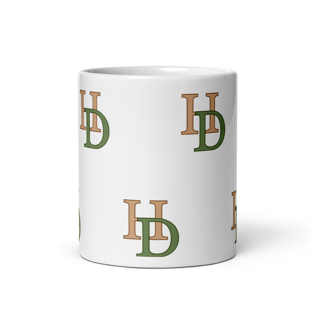 HempDash Hempdash White glossy mug side view - eco-friendly sustainable drinkware
